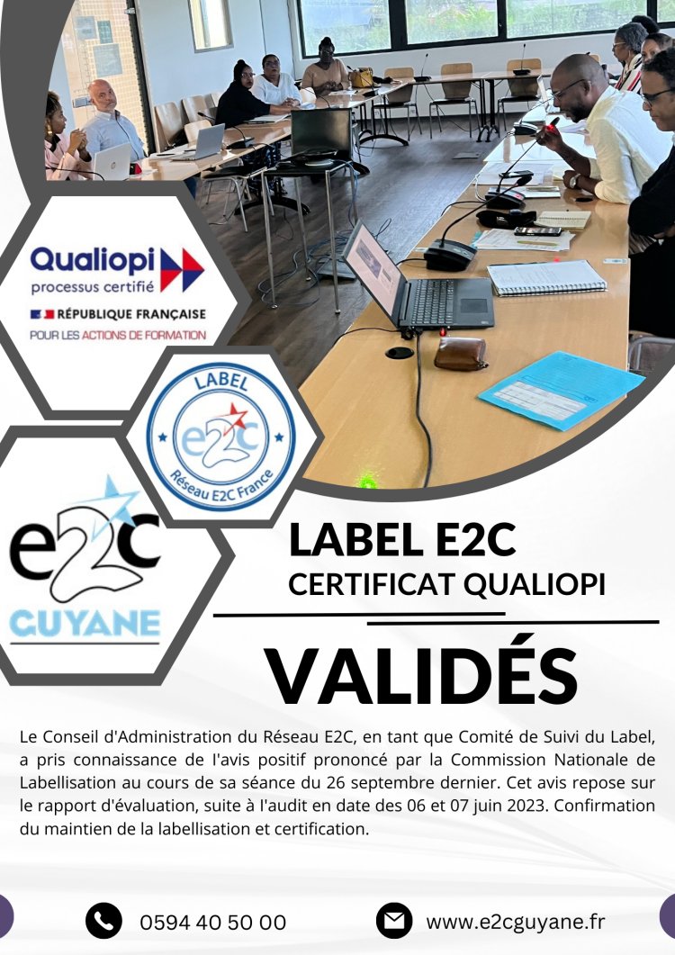 LABEL E2C &                              CERTIFICATION QUALIOPI